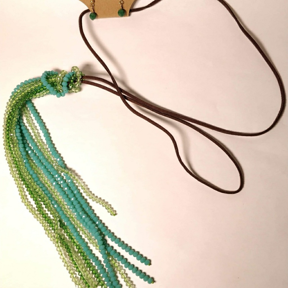 🔥2x$20
Crystal Necklace with Leather Wrap